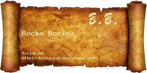 Bocke Borisz névjegykártya